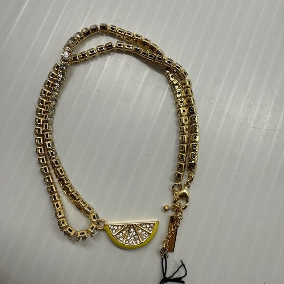 Kurt Geiger London Gold Rhinestone Lemon Slice Pendant Statement Necklace NWT - Picture 6 of 6
